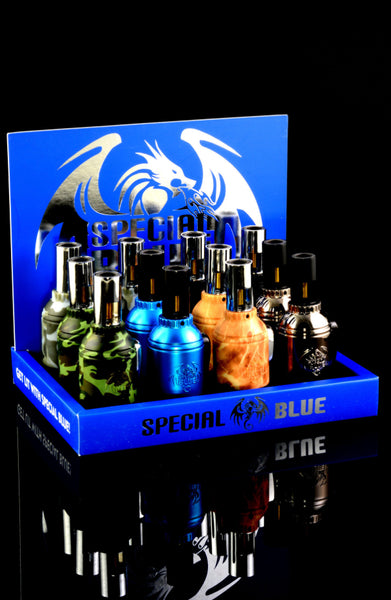 Special Blue Grenade Lighter Display 12 Pc