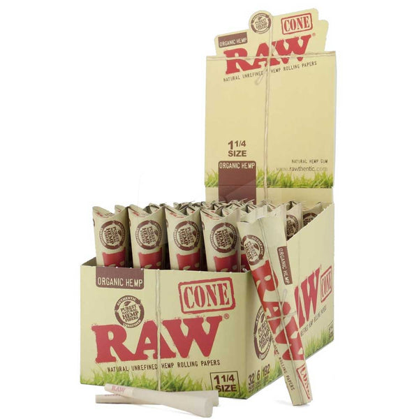 Raw Cone Organic | 1 1/4 | 32 Pack Per Box